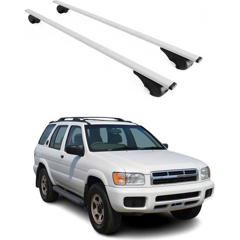 OMAC Dachträger Querträger für Nissan Pathfinder II 1996-2004 – Abschließbar – Max. 75 kg – 2 Stangen Stahl Silber (1/5)