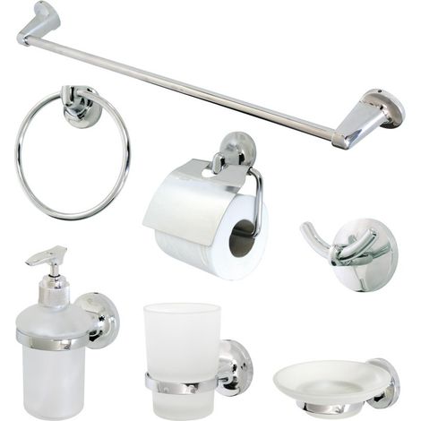 Kit 7 PZ. Accessori per bagno BIANCO SAT.