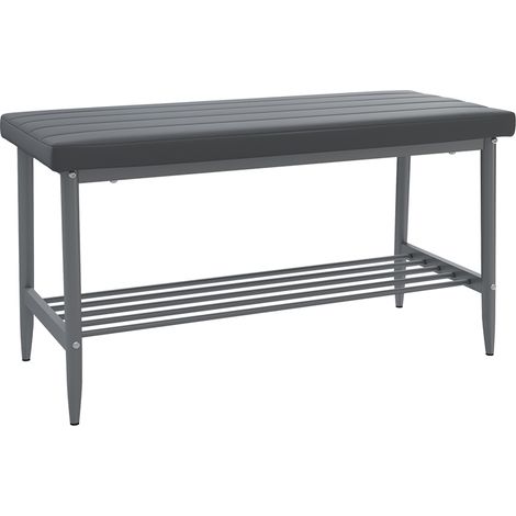 Banc d'angle Grand, Gris, 85x35cm, Vicco