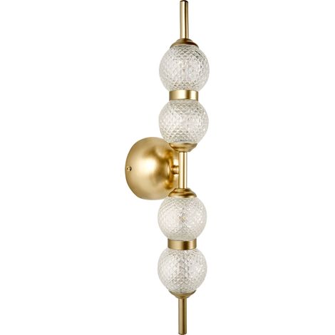 Lámpara de pared LED pantalla de vidrio base de metal estilo glamuroso luz ambiental dorado Aras (1/5)