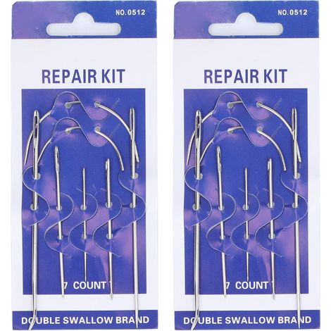 Lot de 2 kits de couture à la main en cuir robuste pour tapis et toile (1/5)