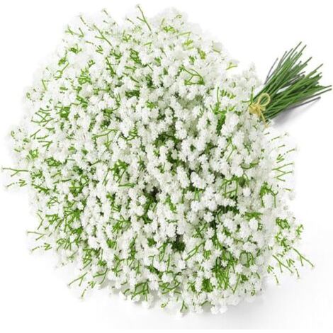 Lot de 6 fleurs artificielles de gypsophile, gypsophile blanche en vrac, fleurs synthétiques réalistes au toucher réaliste pour mariages et compositions florales