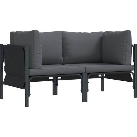 Mobilier de jardin 2 Pièce Anthracite 80 x 80 x 71 cm Acier (1/5)