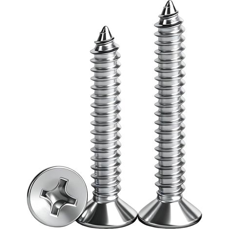 50 pièces Vis à Bois,M3x40mm Vis Autotaraudeuse à Tête Fraisée,Boulons Métalliques à Empreinte Cruciforme pour Métaux et de Mubles (1/5)