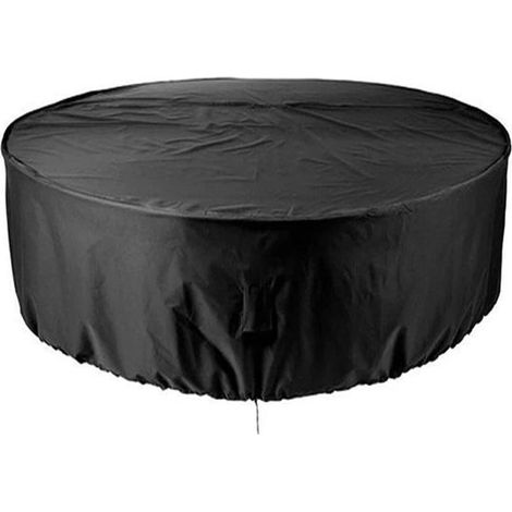 Telo di copertura rotondo per mobili da giardino, telo copritavolo da patio, protegge i mobili, materiale Oxford impermeabile, 230 x 110 cm, nero (1/5)