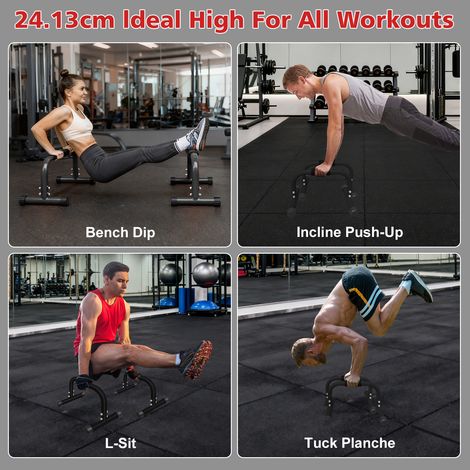 Barre parallele per dips e flessioni in acciaio nero, fino a 300 kg, OKMYHOME (1/5)