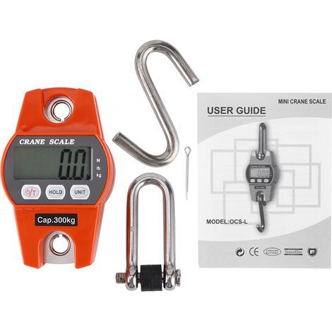 Mini-tragbare elektrische Waage mit digitalem LCD-Display, 300 kg/600 lb, Orange (1/5)