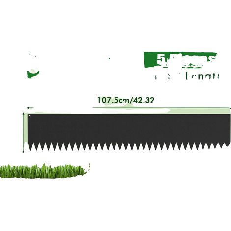 Bordillo para césped, construcción de acero resistente, diseño flexible, 107,5 x 20 cm. (1/2)