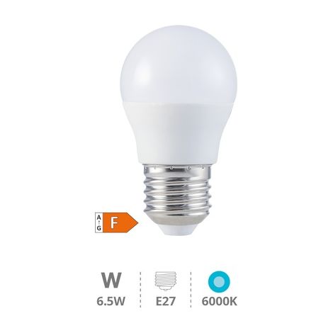 Bombilla LED esférica 6W E27 6000K
