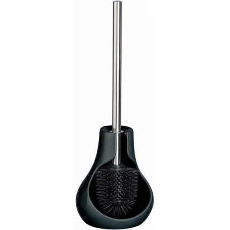 Wenko Spazzola WC Moderna Nera Testa in Silicone (1/3)