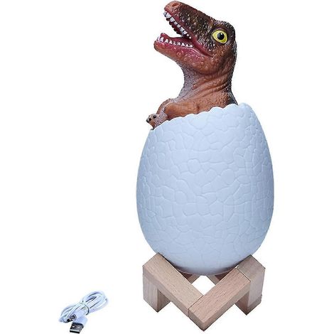 Lampe de bureau œuf de vélociraptor 3D avec veilleuse, 3 couleurs tactiles, motif dessin animé, décoration pour enfant. (1/5)