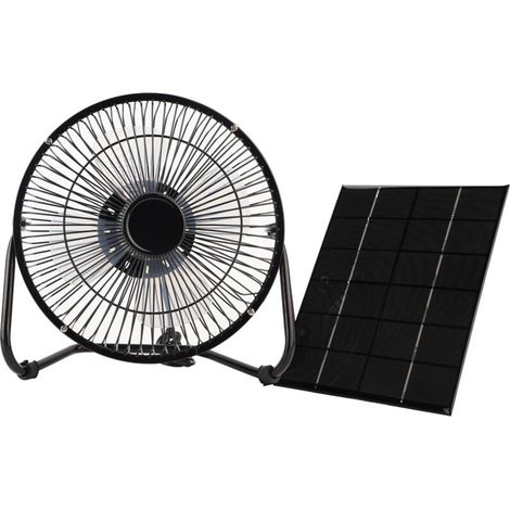 Ventilatore a energia solare, ferro da stiro USB 6V leggero e multiuso per serra, pollaio, cuccia -Crezuo