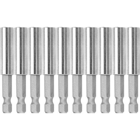 10 Pièce 1/4" (60mm)Tige Hexagonale Porte-Embouts Magnétique 60 mm Barres D'extension Tournevis (1/3)