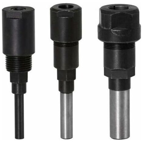 Extensión de pinza para fresadora, extensión y recorte de pinza para fresadora, extensor para máquina de corte y grabado, portaherramientas para carpintería, fresa (vástago de 1/4 + vástago de 8 mm + (1/5)