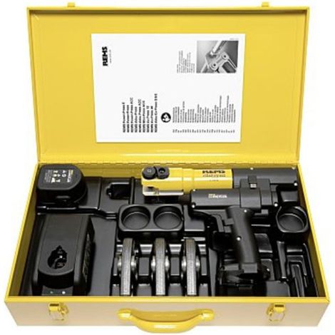 Rems – Presse hydraulique Mini-Press 14V – Force de pression 32kN – Charge maximale 35 mm – 3 mâchoires pour installations plomberie