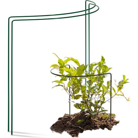 2 supports semi-circulaires pour arbustes 40 cm, vert 35 cm H