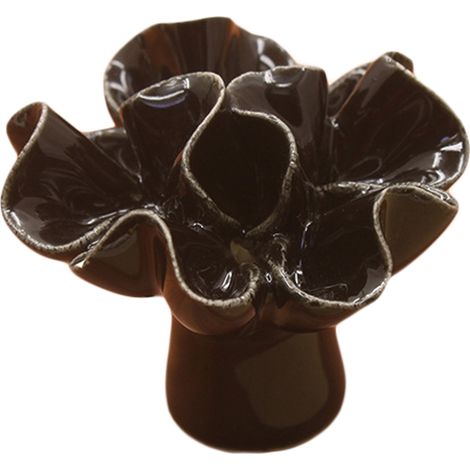 Poignée de tiroir en céramique noire pour meuble et armoire, poignée de porte décorative fleurie (1/2)