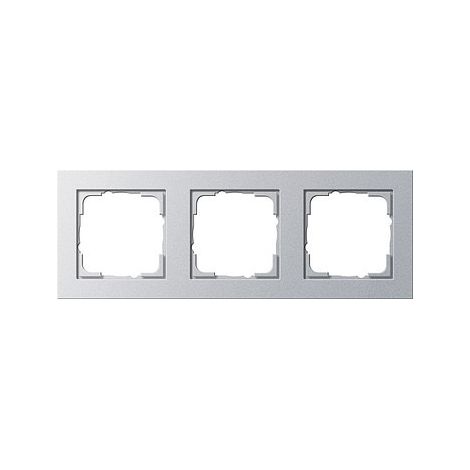 Cornice per interruttore Gira e2 senza viti 3 posti alluminio