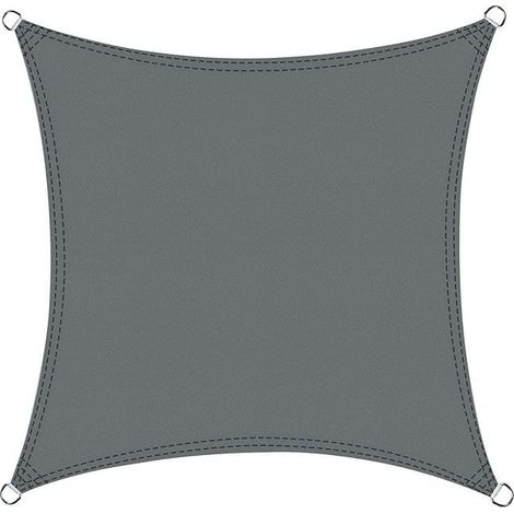 Quadratisches Sonnensegel 2,5 x 2,5 m, wasserdicht, UV-Schutz, für Terrasse, Garten, Balkon, Außenbereich, Grau (1/5)