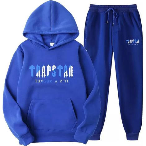 Survêtement Homme Femme, Jogging Trapstar Imprimé Unisexe Tenue Sport 2 Pièces Hoodie Pantalon de Sport Sweat à Capuche et Sweatpant (1/2)