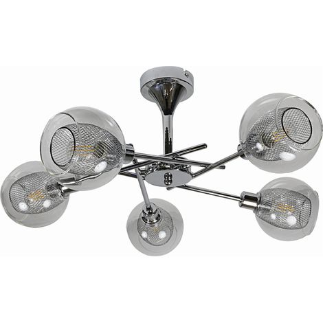 Lampadario Ozzo Candellux 5xE14 cromato vetro trasparente (1/3)