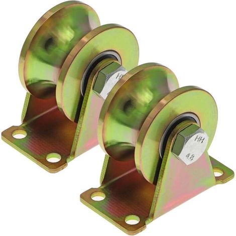 Stück Schiebetorrollen 50 mm, Stahlrollen mit U-Nut, U-Nut-Räder für Wendelaufschienen, Industriemaschinen, Rolltore, Tragfähigkeit 300 kg pro Rolle