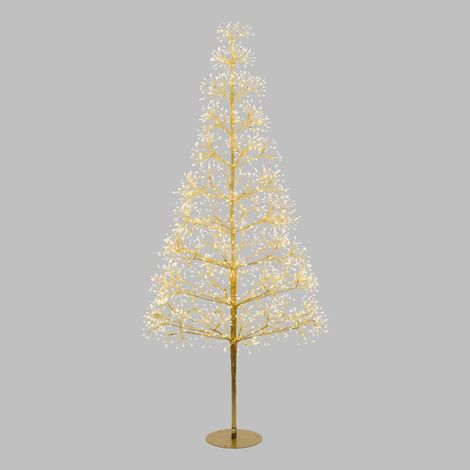 Sapin Lumineux Riche RICH Champagne H210cm 3000 MicroLED FlashLED Blanc Chaud avec Rameaux Lotti (1/5)