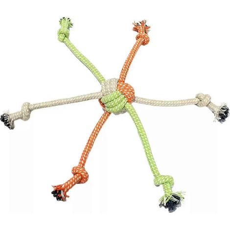 chien Rope jouet – 6 Ends Heavy Duty Cotton – Tug of War pour Boredom et nettoyage des dents (1/5)