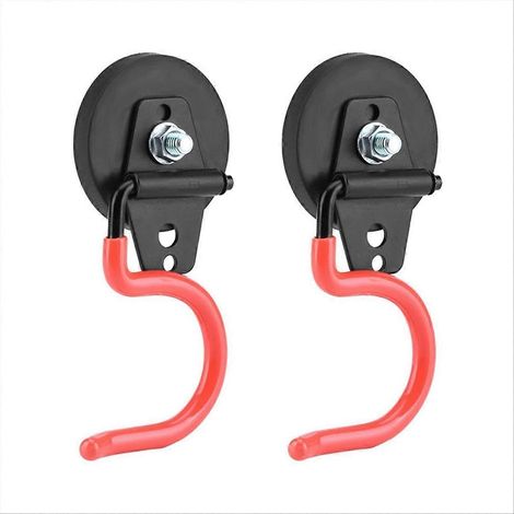 Porte-balai magnétique en fer orange pour outils de jardin, support pour houe et serpillière (1/5)