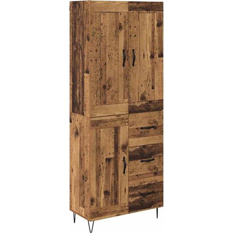Maison Exclusive - Aparador alto con cajón Madera envejecida 69,5