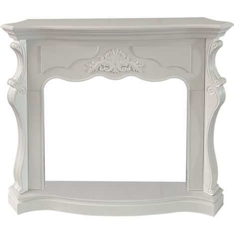 Cornice per camino rivestimento in legno L123xP39xH100 Parigi Bianco