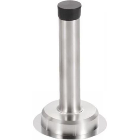 SABIR Lot de 2 butées de porte murales en acier inoxydable de 12 cm, fixation murale, avec pare-chocs en caoutchouc (1/3)