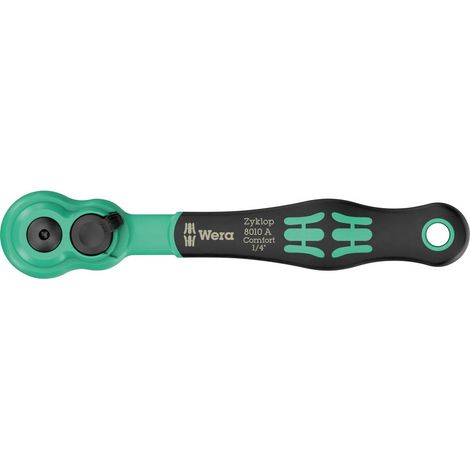 Wera 8010 A Cricchetto Zyklop metrico 1/4, 1/4 (6.3 mm) 05005600001 (1/5)
