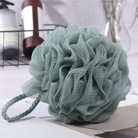 bola espuma malla lavable, esponja ducha lufa colorida limpieza profunda suavización piel, esponja suave exfoliación delicada, color blanco roto (1/5)