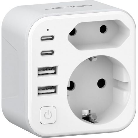 Adaptateur Prise Australie/Chine,6 en 1 Type I Adaptateur Voyage France vers Australie Argentine avec 2 USB A et 2 Type C(17W) et 2 Prise pour Australie Chinoise Zelande Fidji Argentine(Blanc) (1/5)