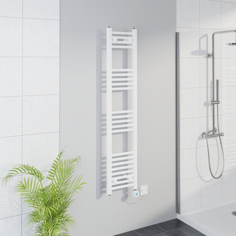 WiFi Thermostatic Straight Towel Rail Timer White 1400x300mm