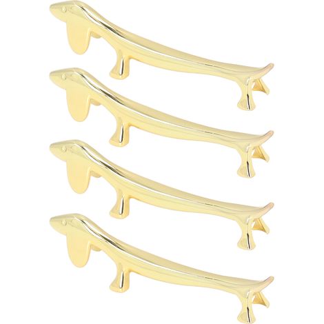 Set mit 4 goldenen Essstäbchenhaltern in Dackelform, Tier-Essstäbchenhalter zur Aufbewahrung von Löffeln, Gabeln und Messern