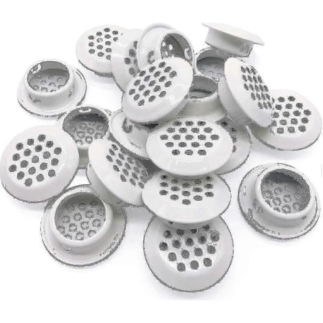 Lot de 20 grilles d'aération rondes en acier inoxydable de 25 mm pour cuisine et salle de bain. (1/4)