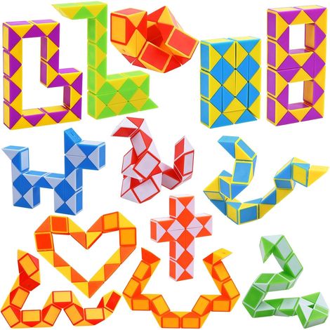 Cubo mágico de 13 piezas con forma de serpiente, mini rompecabezas giratorio, juguete para niños y adultos, regalo de cumpleaños infantil… (1/5)