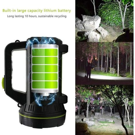 Linterna LED ultrapotente recargable por USB, 135.000 lúmenes, 6000 mAh, con luz lateral, linterna impermeable de alta potencia para emergencias, senderismo, camping y caza. (1/5)