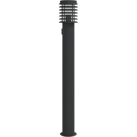 Lampada da terra per esterni con cavo di alimentazione da 110 cm acciaio inox nero 020042527