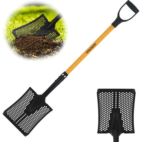 Pelle de tamisage, Tamis à Sable Robuste, Pelle de Nettoyage carrée pour la Plage, Le poulailler, Pelle à déjections Canines - 114,3 cm (1/5)