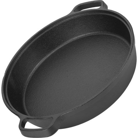 25 cm große Crêpe-Pfanne aus Gusseisen, dicker, flacher Boden mit 2 Griffen, ideal für die Familienküche (1/5)