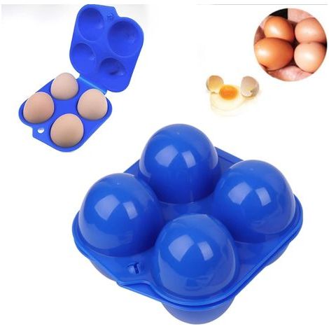 4 Grille Boite Oeuf en Plastique, Portable Boite a Oeuf avec Couvercle, Conteneur de Stockage D'oeufs, Boîte de Rangement d'Oeufs pour Frigo Réfrigérateur Camping (1/4)