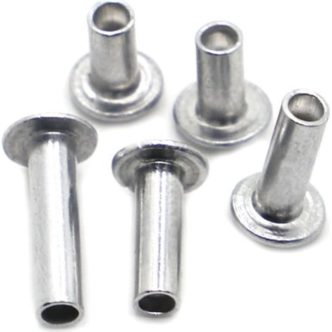 Packung mit 100 halbhohlen Nieten mit breitem Flachkopf, flachen Rundkopf-Aluminiumflanschnieten, Sicherungsnieten