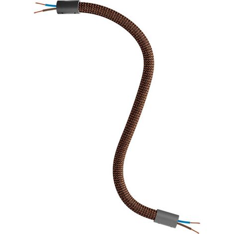 creative cables - Kit Creative Flex tubo flessibile di estensione rivestito in tessuto RZ22 Nero Whiskey con terminali metallici - 30 cm, Nero