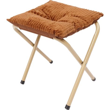 Tabouret pliable 33 x 34 cm avec pieds en métal et repose-pieds, meuble multifonctionnel pour café, bureaux, maisons, salons (1/5)
