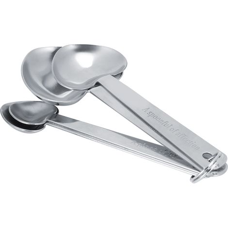 Herzförmige Messlöffel aus Edelstahl zum Backen und Kochen (1/5)