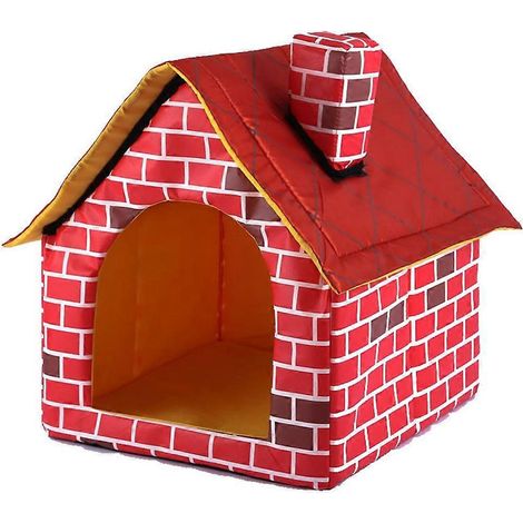 Gemütliche Hundehütte mit herausnehmbarer Matte für kleine bis große Hunde, 40,6 x 38,1 x 43,2 cm
