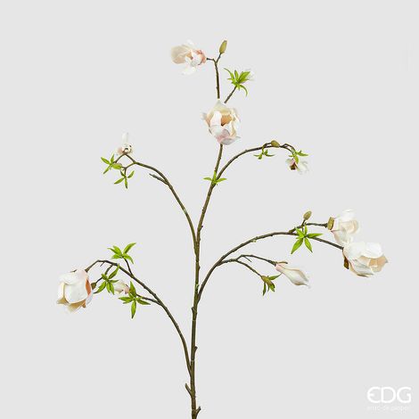 EDG Enzo De Gasperi Magnolia Jumbo Ramo H 140 Cm Pianta Artificiale Colore Bianco Rosa